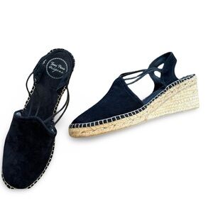 🇪🇸Black suede Espadrille Wedge Shoes
sz39/8.5